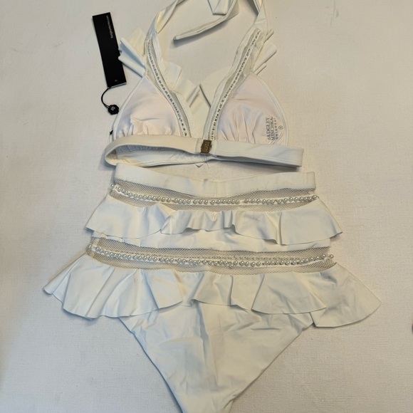 Badgley Mischka Highwaisted pearl bikini set - Picture 3 of 3